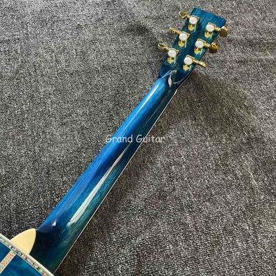Custom Martin Style OM Body Water Ripple SOLID Flamed Maple Back Side Acoustic Guitar, Accept Guitar OEM supplier