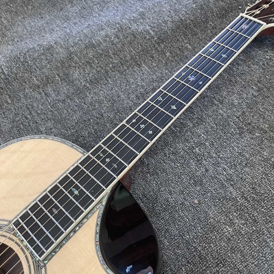 Custom OOO-45 AAAAA 5A Solid Wood Martin Style Cutaway Acoustic Guitar with Ebony Fingerboard 12 Frets 43mm Width Nut, Accept Guitar OEM supplier