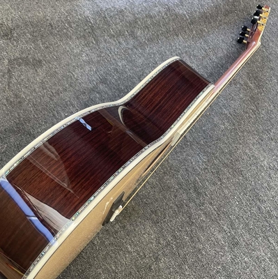 Custom OOO-45 AAAAA 5A Solid Wood Martin Style Cutaway Acoustic Guitar with Ebony Fingerboard 12 Frets 43mm Width Nut, Accept Guitar OEM supplier