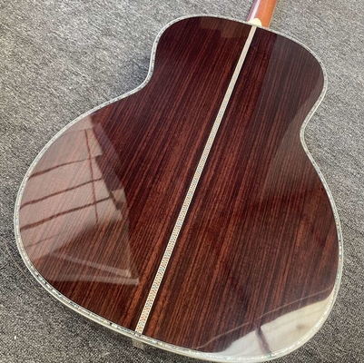 Custom OOO-45 AAAAA 5A Solid Wood Martin Style Cutaway Acoustic Guitar with Ebony Fingerboard 12 Frets 43mm Width Nut, Accept Guitar OEM supplier