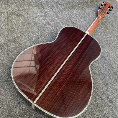 Custom OOO-45 AAAAA 5A Solid Wood Martin Style Cutaway Acoustic Guitar with Ebony Fingerboard 12 Frets 43mm Width Nut, Accept Guitar OEM supplier