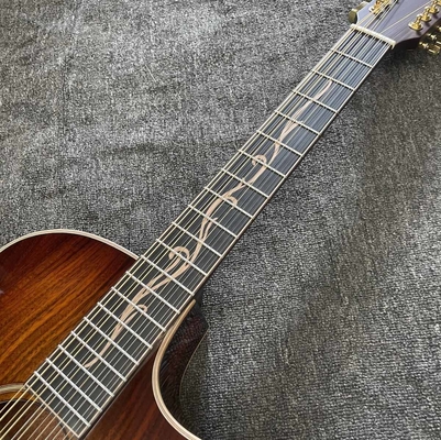 Custom 12 Strings KOA Wood Taylor Style Acoustic Guitar Glossing Finish Body Matt Neck Open Tuner supplier