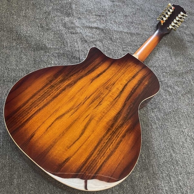 Custom 12 Strings KOA Wood Taylor Style Acoustic Guitar Glossing Finish Body Matt Neck Open Tuner supplier