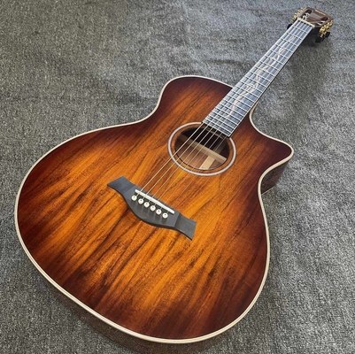 Custom 6 Strings KOA Wood Taylor Style Acoustic Guitar Glossing Finish Body Matt Neck Open Tuner supplier