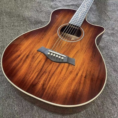Custom 6 Strings KOA Wood Taylor Style Acoustic Guitar Glossing Finish Body Matt Neck Open Tuner supplier