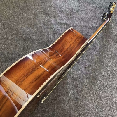 Custom 6 Strings KOA Wood Taylor Style Acoustic Guitar Glossing Finish Body Matt Neck Open Tuner supplier