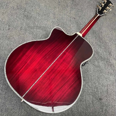 Custom 43 Inch Jumbo Gibson Style SJ200 Cutaway Solid KOA Wood Acoustic Guitar with Double S1-PRO V3 Pickup, Solid Wood Version supplier