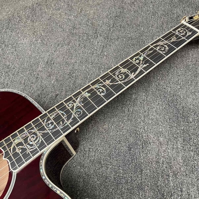 Custom 43 Inch Jumbo Gibson Style SJ200 Cutaway Solid KOA Wood Acoustic Guitar with Double S1-PRO V3 Pickup, Solid Wood Version supplier