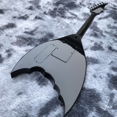 Custom black Bat 6-strings tremolo bridge electric guitar mahogany body black hardware supplier