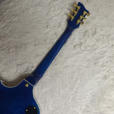 Custom f hole hollow body irregular body Gretsch electric guitar with bigs bys trem in blue color, accept guitar and bass OEM supplier