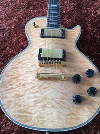 Custom guitar shop LP custom guitar Natural quilted body Ebony fingerboard Golden hardwares supplier