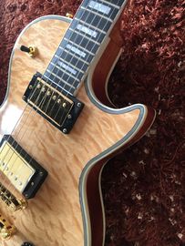 Custom guitar shop LP custom guitar Natural quilted body Ebony fingerboard Golden hardwares supplier