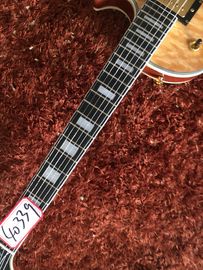 Custom guitar shop LP custom guitar Natural quilted body Ebony fingerboard Golden hardwares supplier