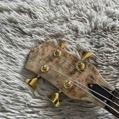 Custom 4 Strings Neck Through Body Alembic Style Electric Bass Guitar Tree Burl Top supplier