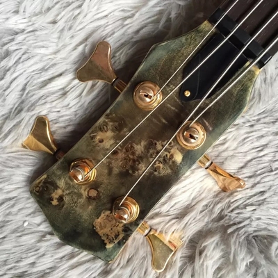 Custom 4 Strings Neck Through Body Alembic Style Electric Bass Guitar Tree Burl Top supplier