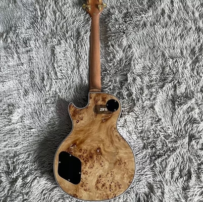 Custom Gibson Style Les Paul LP Electric Guitar Nature Burl Maple Top Mahogany Body Gold Hardware supplier