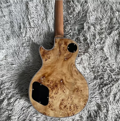 Custom Gibson Style Les Paul LP Electric Guitar Nature Burl Maple Top Mahogany Body Gold Hardware supplier
