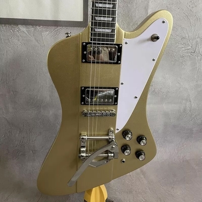 Custom Gibson Style Gold Color Firebird Electric Guitar Solid HPL Fretboard HH Pickups Mahogany Body supplier