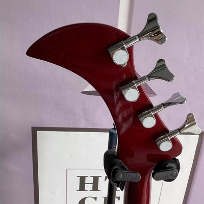Custom 4 Strings Irregular Special Body Shape Electric Bass Guitar in Metallic Red ​Color Solid Body Maple Neck supplier