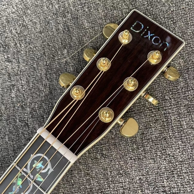 Custom D Body Life Tree Inlay Sunburst Acoustic Electric Guitar, Customized logo, Ebony Fingerboard, Martin style D45 acoustic guitar supplier