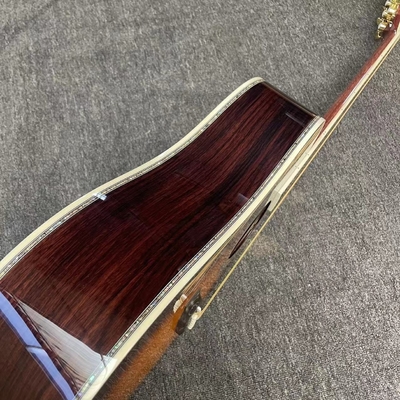 Custom D Body Life Tree Inlay Sunburst Acoustic Electric Guitar, Customized logo, Ebony Fingerboard, Martin style D45 acoustic guitar supplier