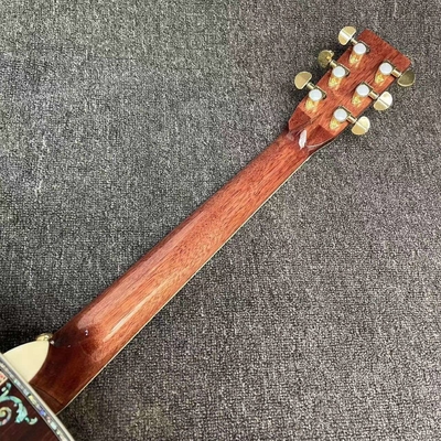 Custom D Body Life Tree Inlay Sunburst Acoustic Electric Guitar, Customized logo, Ebony Fingerboard, Martin style D45 acoustic guitar supplier
