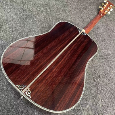 Custom D Body Life Tree Inlay Sunburst Acoustic Electric Guitar, Customized logo, Ebony Fingerboard, Martin style D45 acoustic guitar supplier