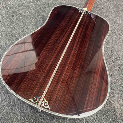 Custom D Body Life Tree Inlay Sunburst Acoustic Electric Guitar, Customized logo, Ebony Fingerboard, Martin style D45 acoustic guitar supplier