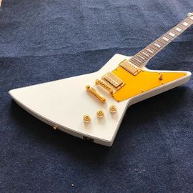 Wholesale Custom shop White Explorer shape Electric Guitar , gold color hardware supplier