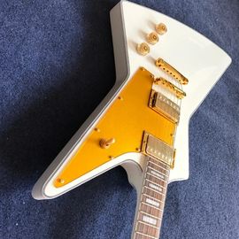 Wholesale Custom shop White Explorer shape Electric Guitar , gold color hardware supplier