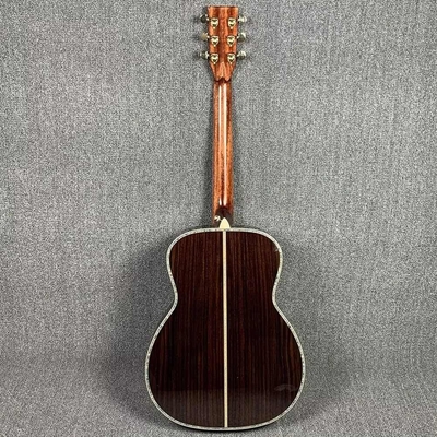Custom Martin Style OM Style 42 Solid Spruce Cedar Top Acoustic Guitar Real Abalone Inlay with Vintage Gold Tuner supplier