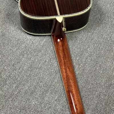 Custom Martin Style OM Style 42 Solid Spruce Cedar Top Acoustic Guitar Real Abalone Inlay with Vintage Gold Tuner supplier