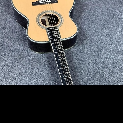 Custom Martin Style OM Style 42 Solid Spruce Cedar Top Acoustic Guitar Real Abalone Inlay with Vintage Gold Tuner supplier