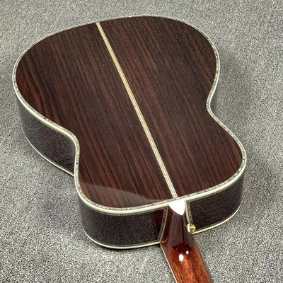Custom Martin Style OM Style 42 Solid Spruce Cedar Top Acoustic Guitar Real Abalone Inlay with Vintage Gold Tuner supplier