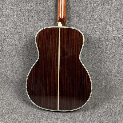 Custom Martin Style OM Style 42 Solid Spruce Cedar Top Acoustic Guitar Real Abalone Inlay with Vintage Gold Tuner supplier
