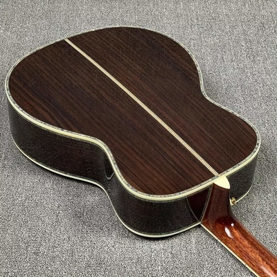 Custom Martin Style OM Style 42 Solid Spruce Cedar Top Acoustic Guitar Real Abalone Inlay with Vintage Gold Tuner supplier