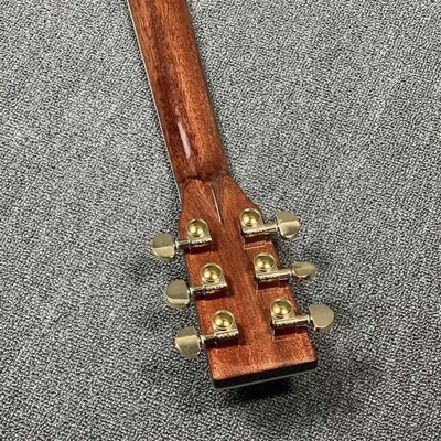 Custom Martin Style OM Style 42 Solid Spruce Cedar Top Acoustic Guitar Real Abalone Inlay with Vintage Gold Tuner supplier