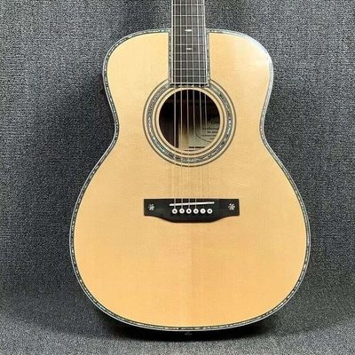 Custom Martin Style OM Style 42 Solid Spruce Cedar Top Acoustic Guitar Real Abalone Inlay with Vintage Gold Tuner supplier