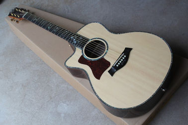 Ebony finggerboard 41-inch cutaway 916 natural wood color left handed acoustic guitar, Spruce,fishman pickup EQ supplier