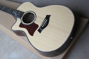 Ebony finggerboard 41-inch cutaway 916 natural wood color left handed acoustic guitar, Spruce,fishman pickup EQ supplier