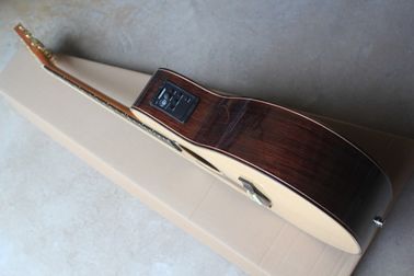 Ebony finggerboard 41-inch cutaway 916 natural wood color left handed acoustic guitar, Spruce,fishman pickup EQ supplier