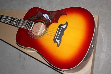 Custom Gibson 41 inch DOVE 20 frets rounded corner tobacco sunburst acoustic guitar with electric guitar's pickup supplier