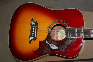 Custom Gibson 41 inch DOVE 20 frets rounded corner tobacco sunburst acoustic guitar with electric guitar's pickup supplier