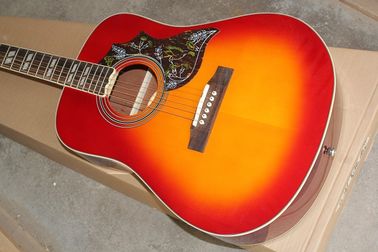 Factory custom 41'' Hummingbird 20 frets rounded corner cherry sunburst folk acoustic guitar supplier