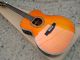 Orange color 28 Style classic acoustic guitar,Solid Spruce top,Abalone inlays Ebony Fretboard OM body acoustic Guitar supplier