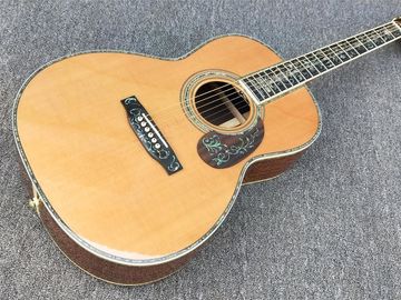 39&quot; 000 Style Acoustic Guitar,Ebony Fretboard,Abalone inlay,One piece of neck,Solid Spruce top acoustic guitar supplier