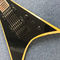 New high quality V type electric guitar,Rosewood, yellow circle black edge supplier