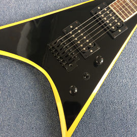 New high quality V type electric guitar,Rosewood, yellow circle black edge supplier