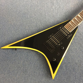 New high quality V type electric guitar,Rosewood, yellow circle black edge supplier