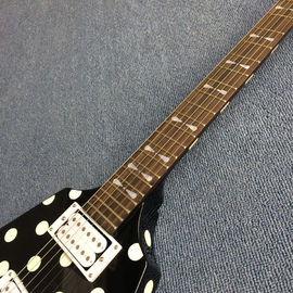 High-quality custom V style electric guitar, rosewood fingerboard ,Black and white color, Chrome hardware supplier